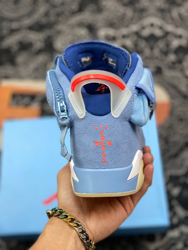 Travis Scott x Air Jordan 6 ?Houston Oilers? Blue Suede - Image 8