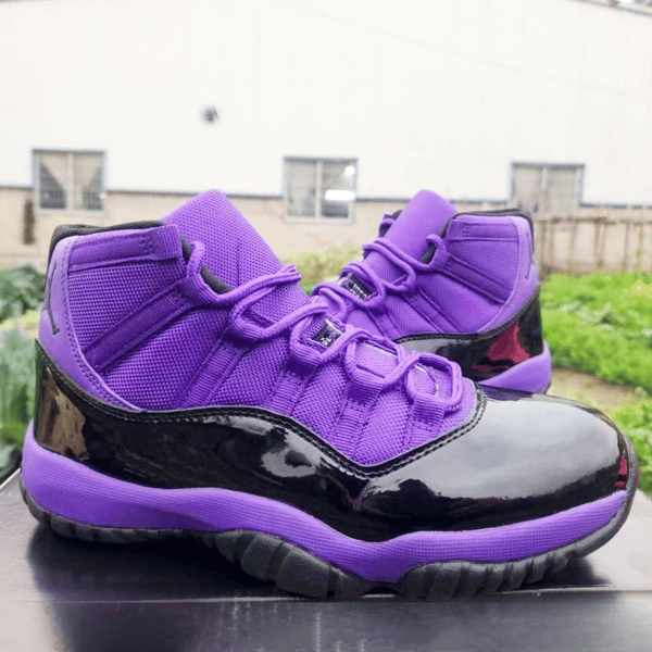 Air Jordan 11 Retro Black and Purple Shoes - Image 4