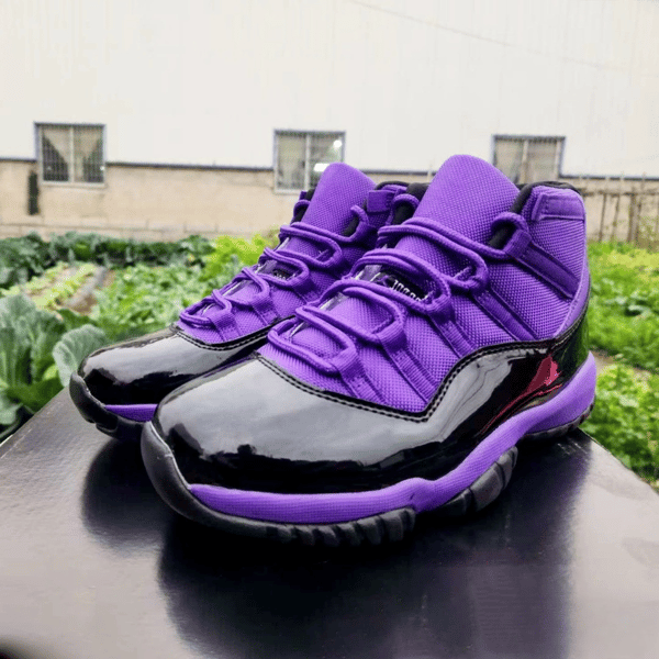 Air Jordan 11 Retro Black and Purple Shoes - Image 5