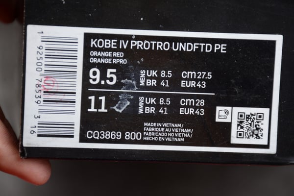 Undefeated Nike Kobe 4 Protro Devin Booker Cq3869-800 - Image 9