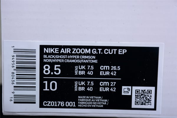 Nike Air Zoom G.T. Cut Black Crimson Green Cz0176-001 - Image 11