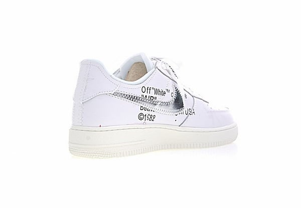 Nike Air Force 1'07 Off White White Sail Silver Metallic Ao4297-100 - Image 4