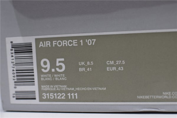 Nike Air Force 1 07 All Triple White Classic Shoes Sneakers Af1 315122-111 - Image 6