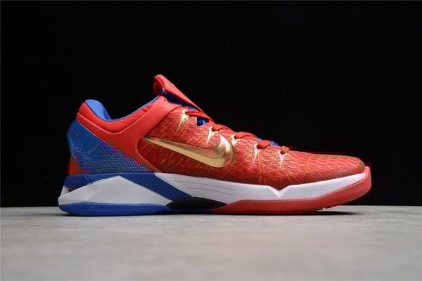 Nike Zoom Kobe Vii Rlx Red Blue Metallic Gold 488371-406 - Image 9